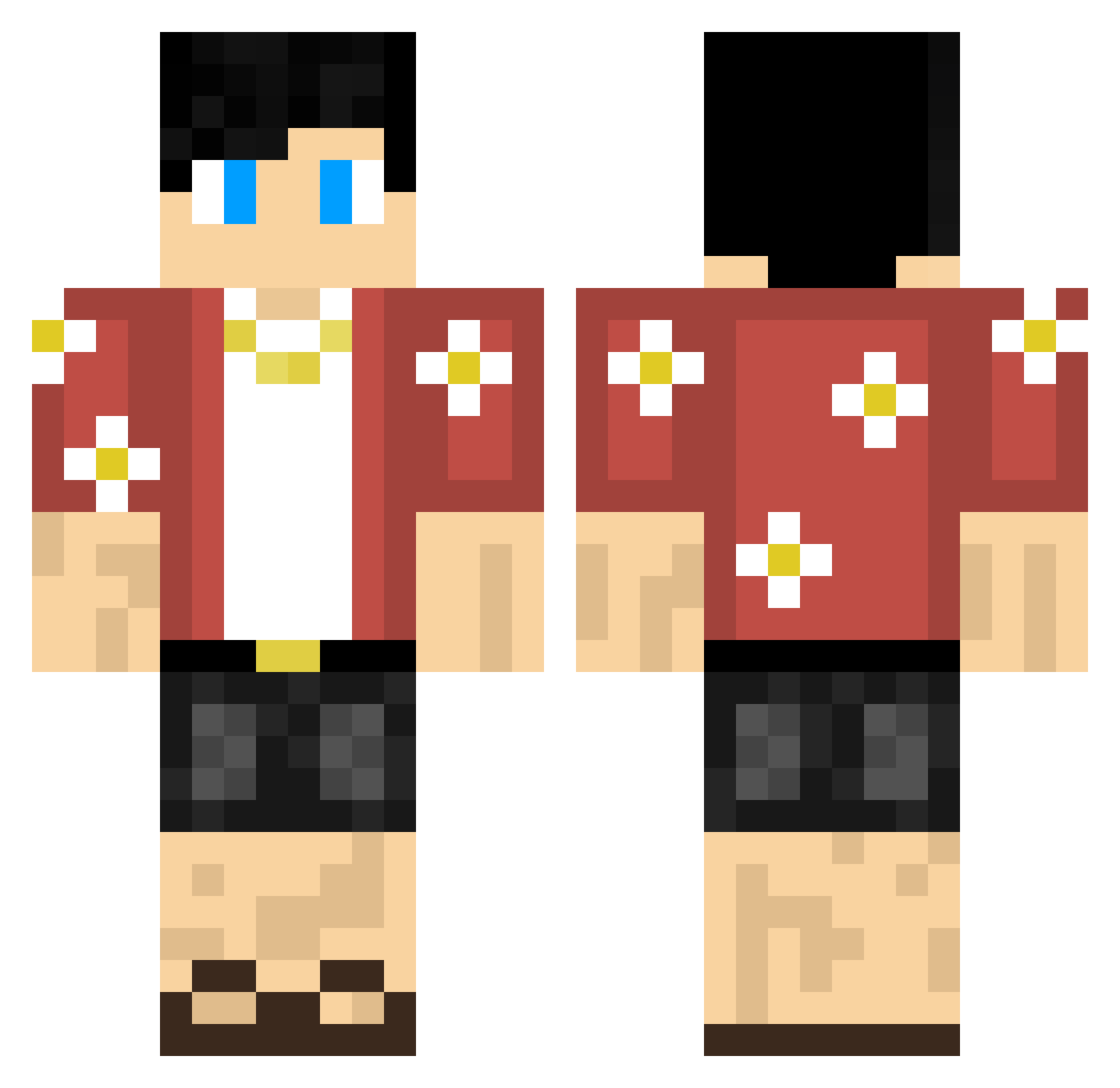 Mikster4632 Minecraft skin, front and back view