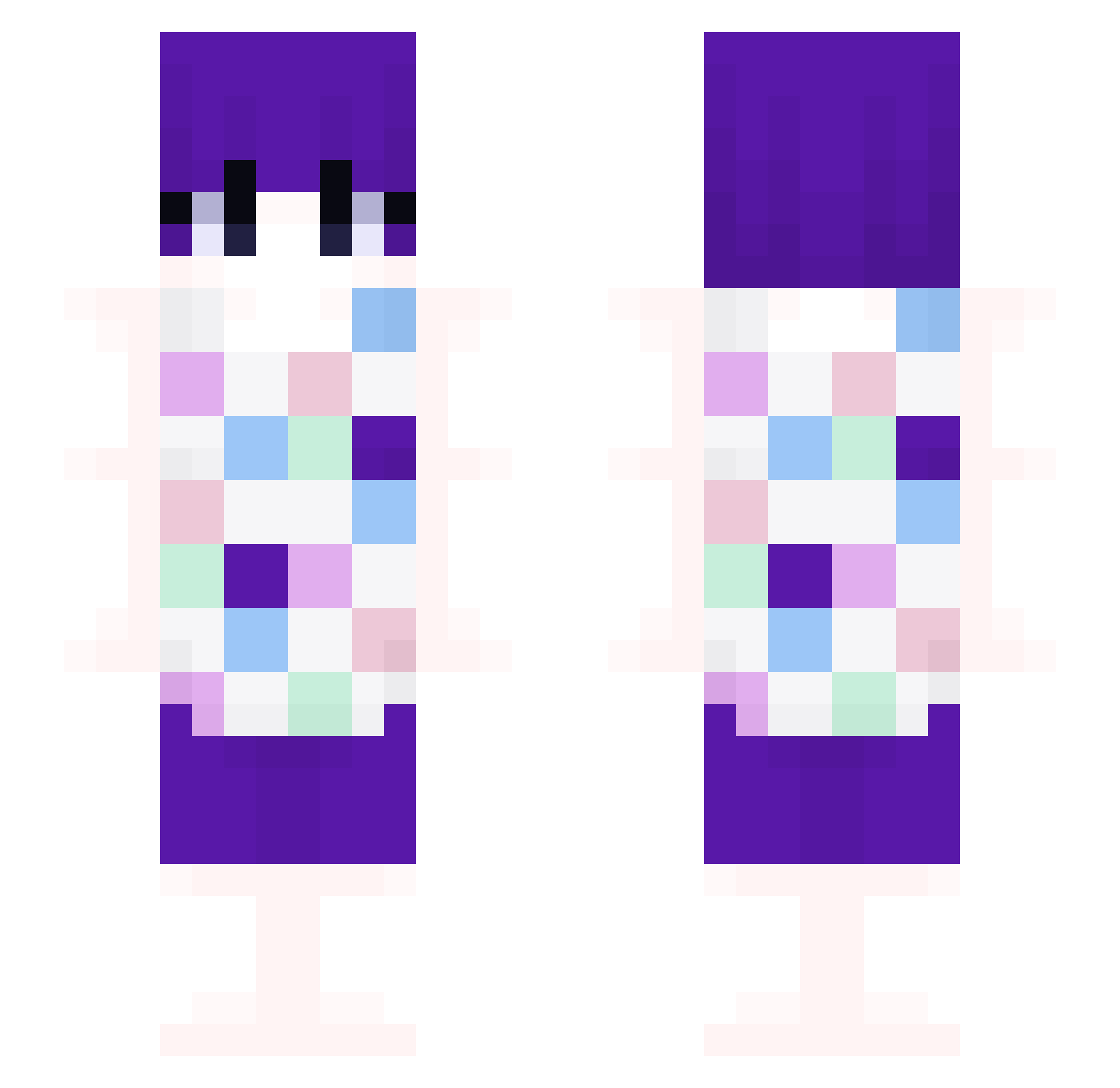 1dIO7 Minecraft skin, front and back view