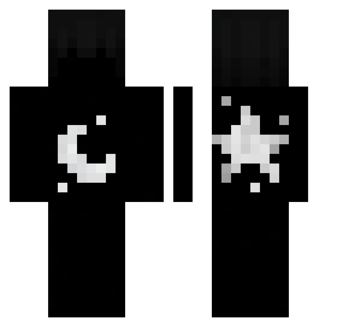 Hash777 Minecraft skin, front and back view