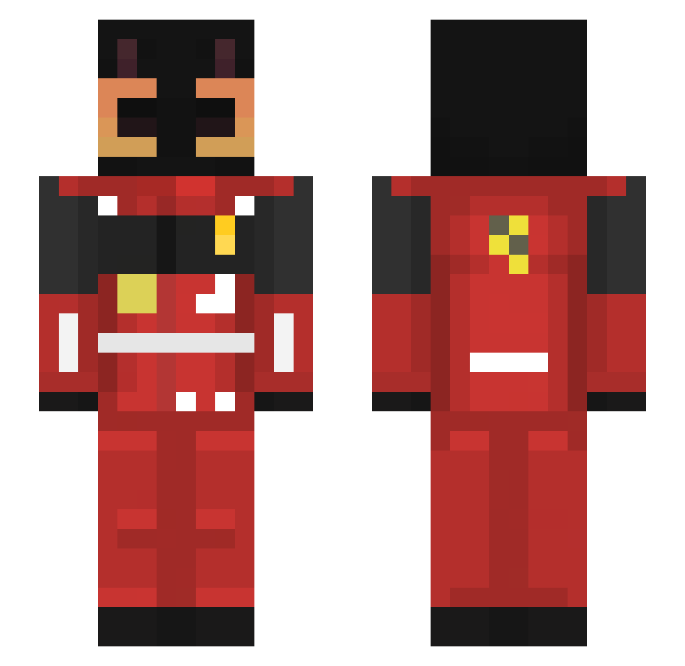 Thartty Minecraft skin, front and back view