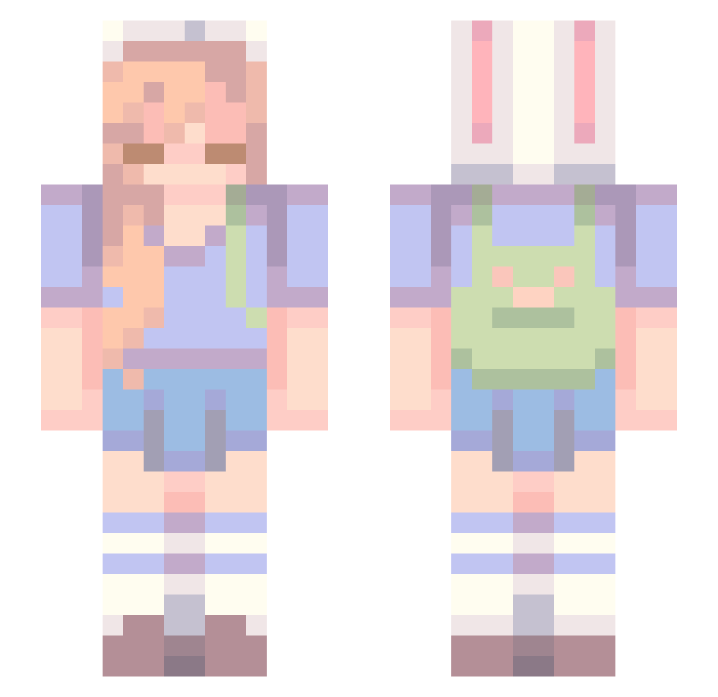 imEvee Minecraft skin, front and back view