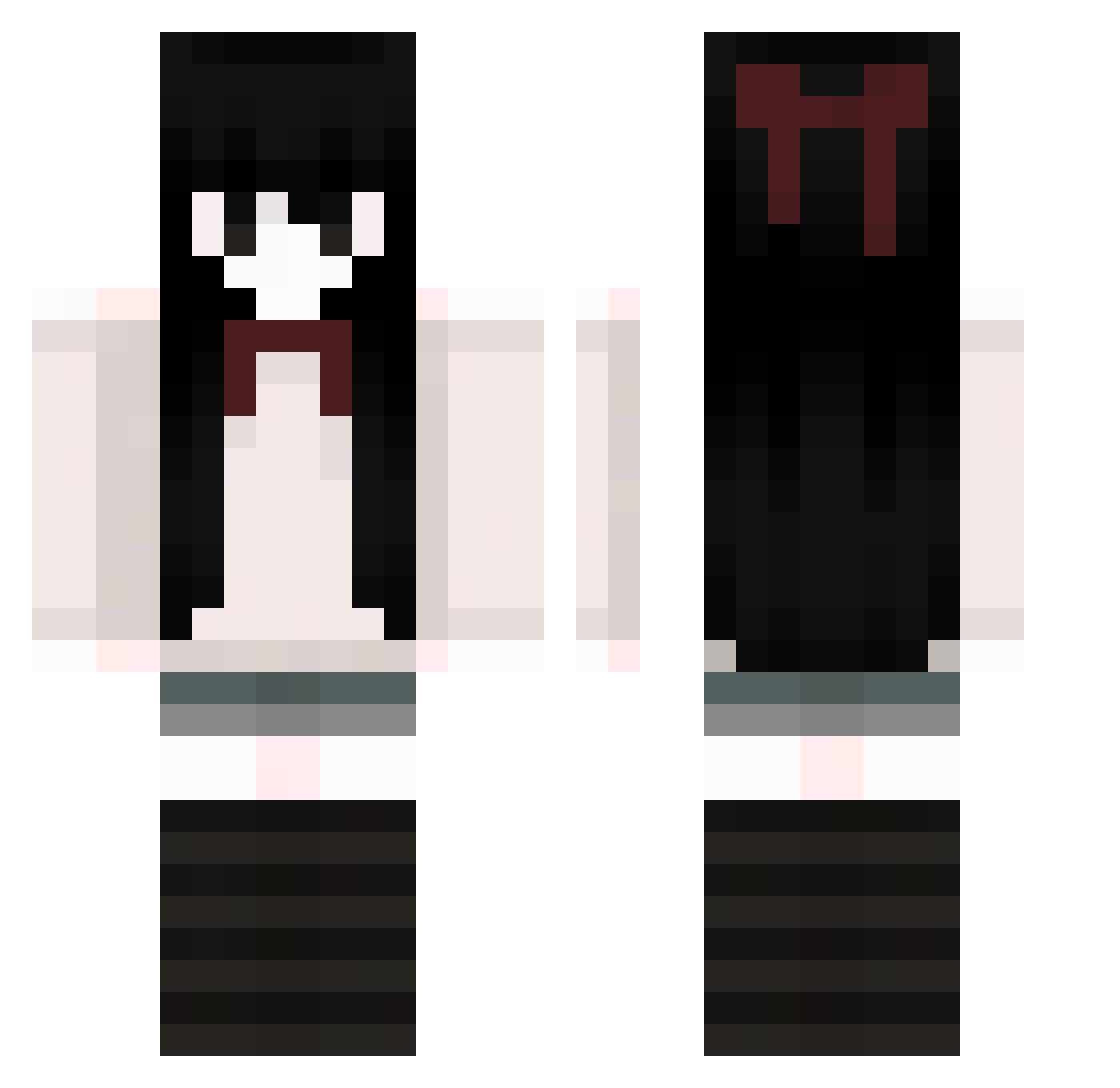 zeninq Minecraft skin, front and back view