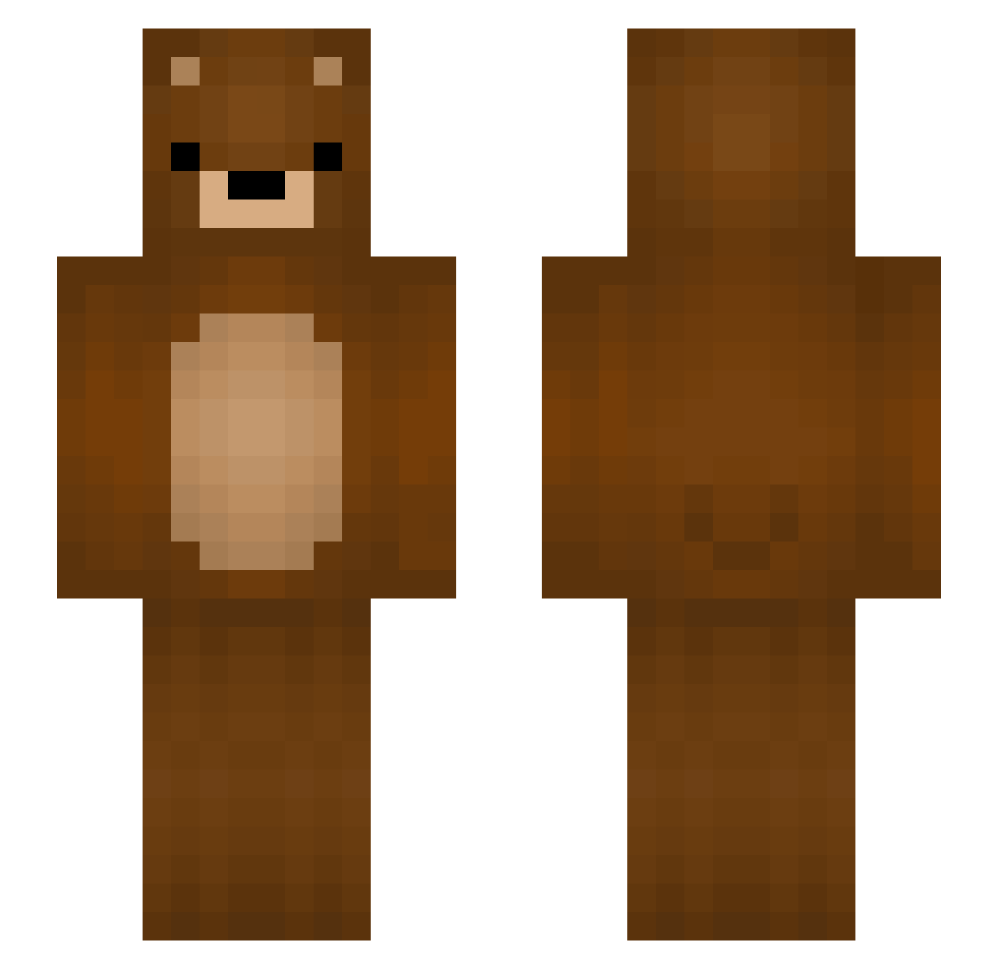 Thyh Minecraft skin, front and back view