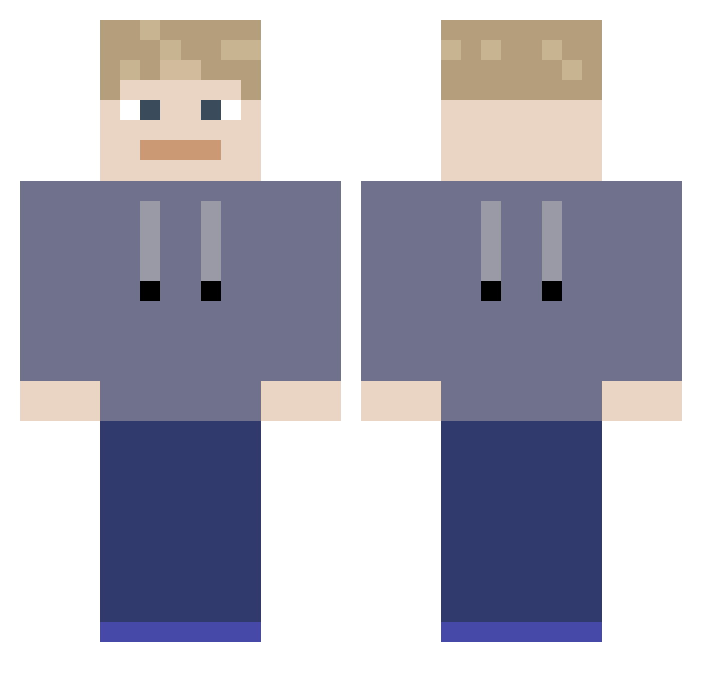 YoshisRobot Minecraft skin, front and back view