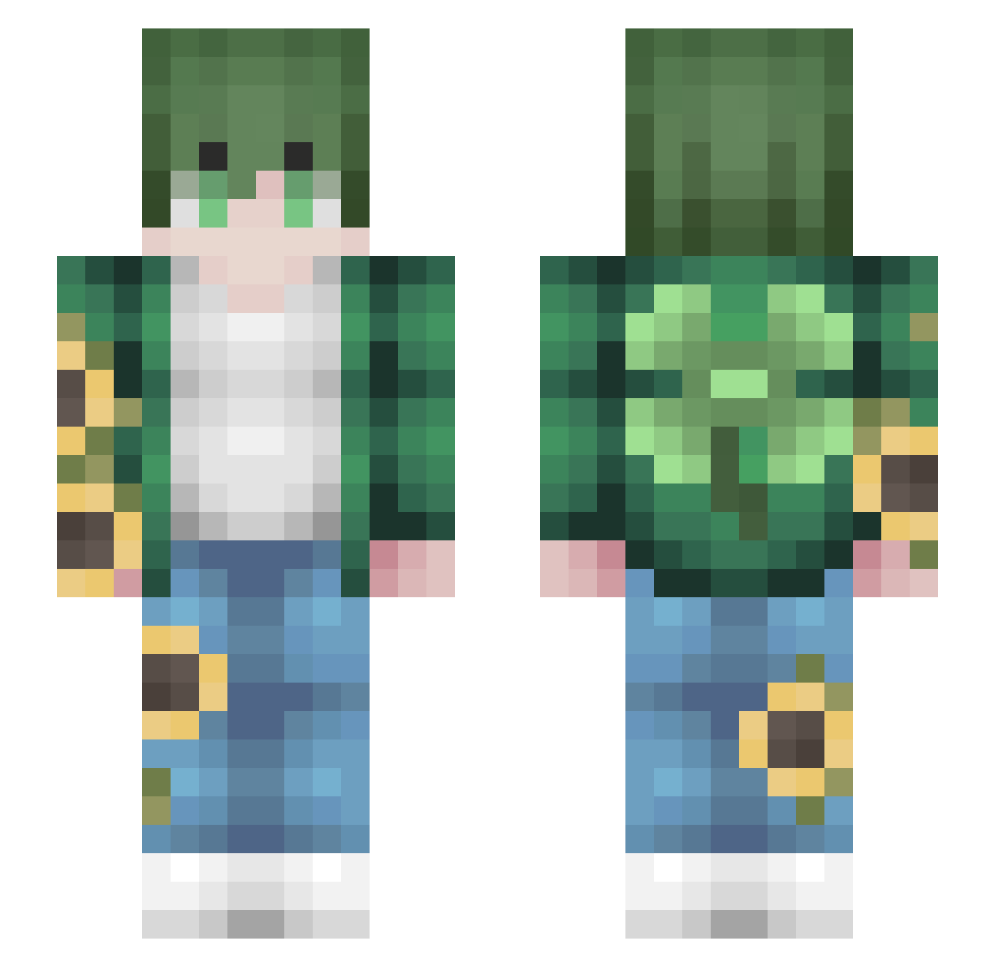 YarickMex Minecraft skin, front and back view