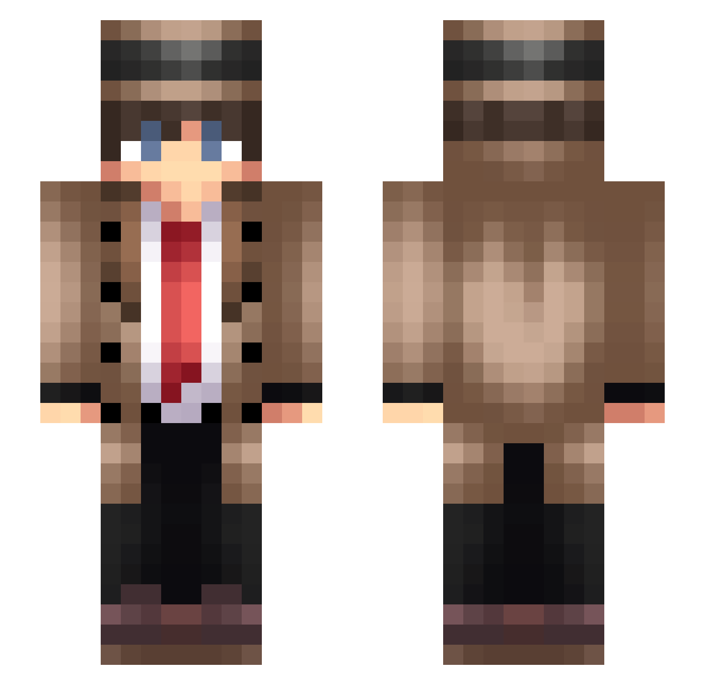 ProTomas Minecraft skin, front and back view