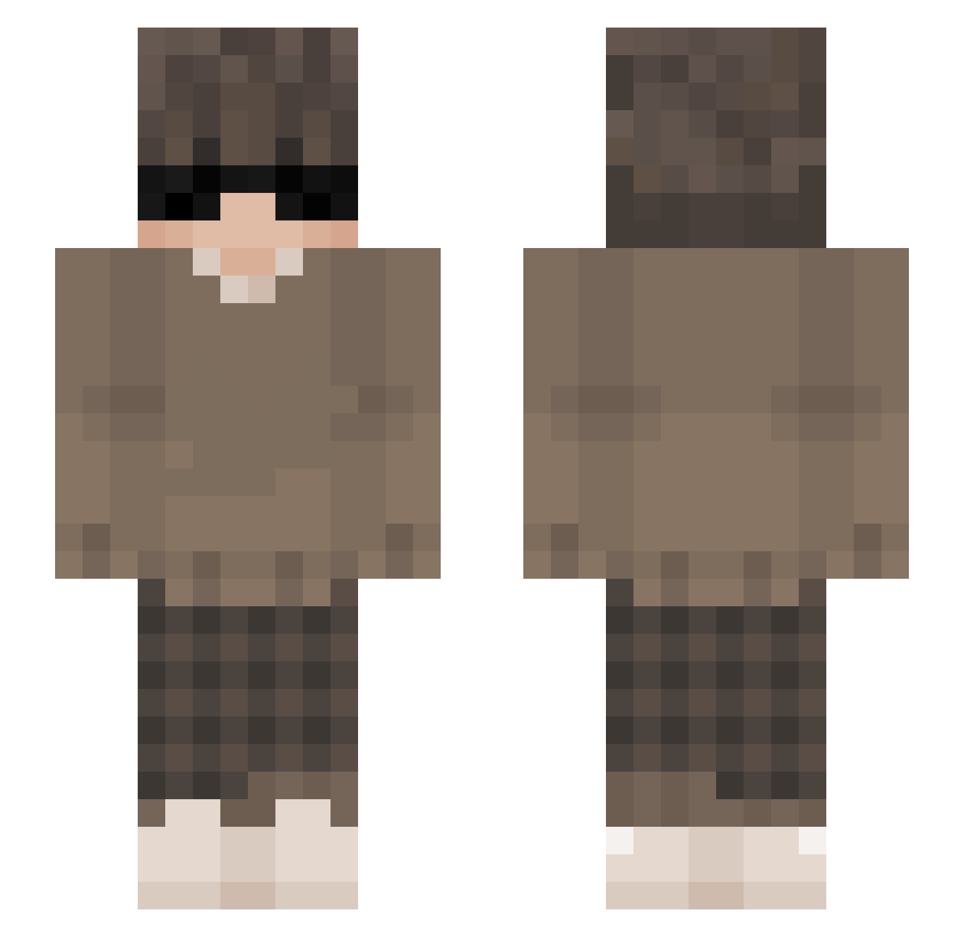 Trompie2222 Minecraft skin, front and back view