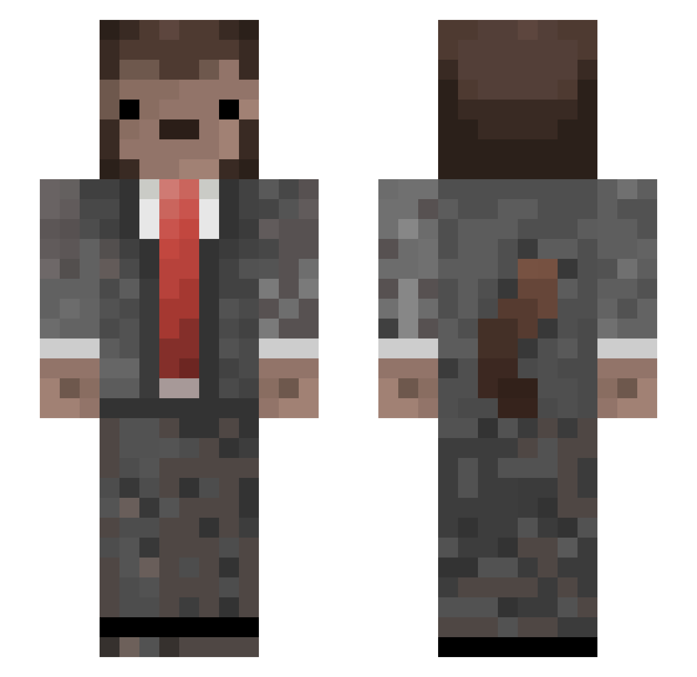 Zenix_xineZ Minecraft skin, front and back view