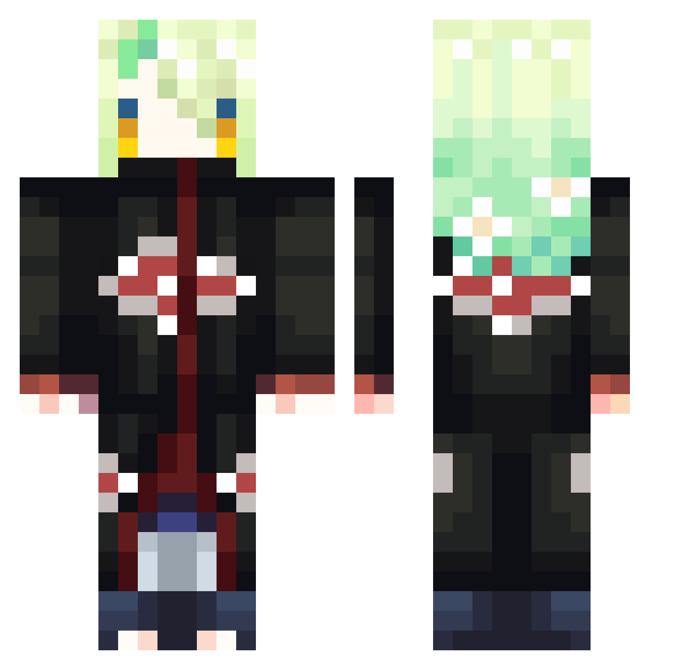 1tsukiXD Minecraft skin, front and back view