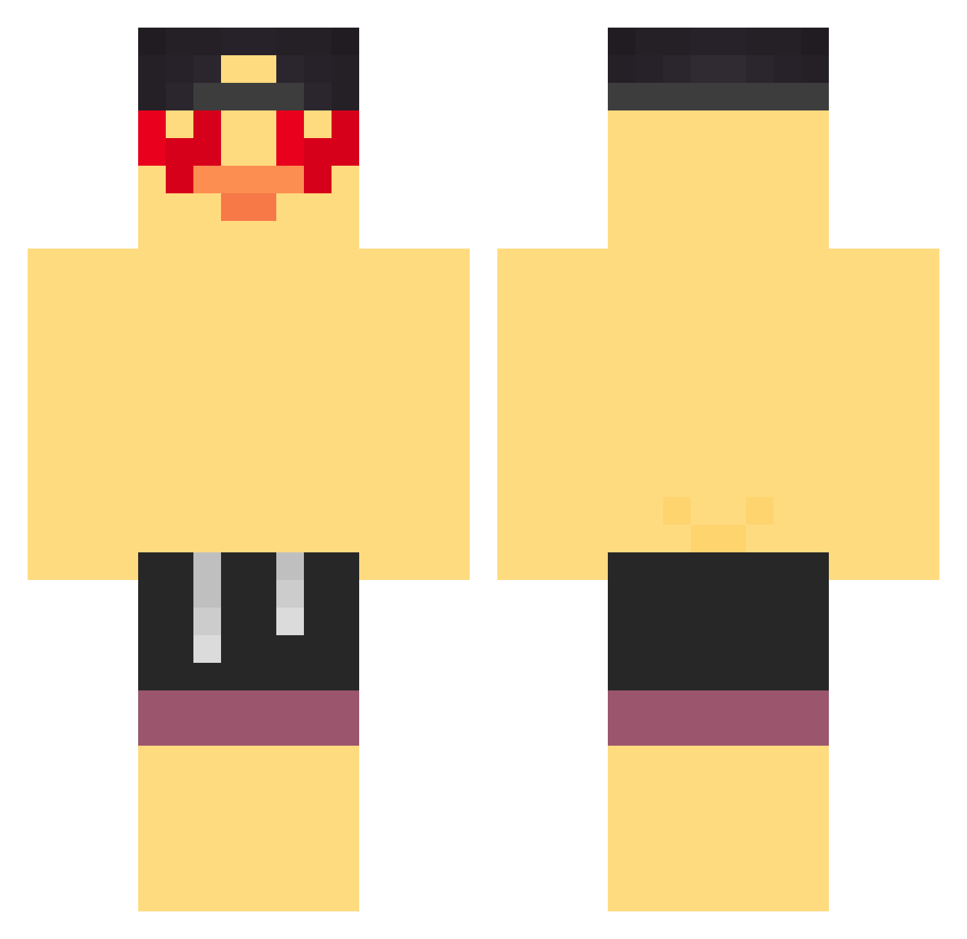 Kavai Minecraft skin, front and back view