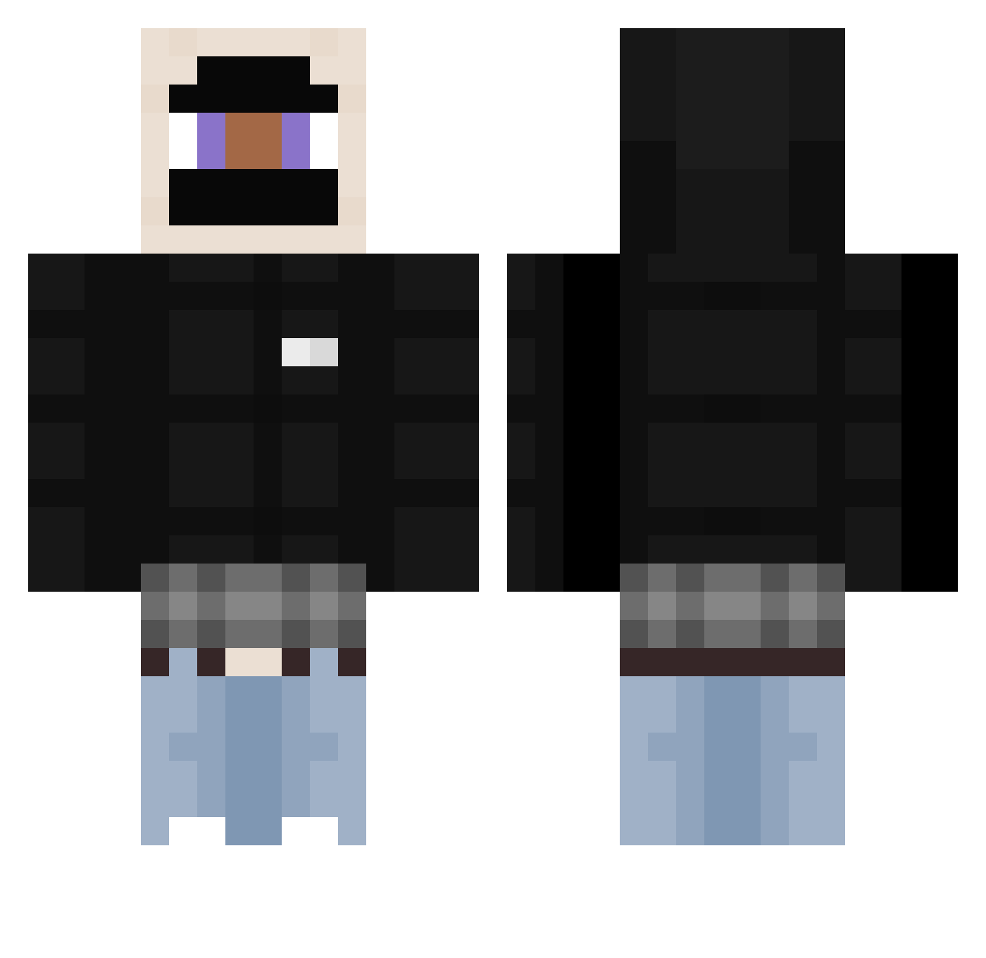 saccottino Minecraft skin, front and back view