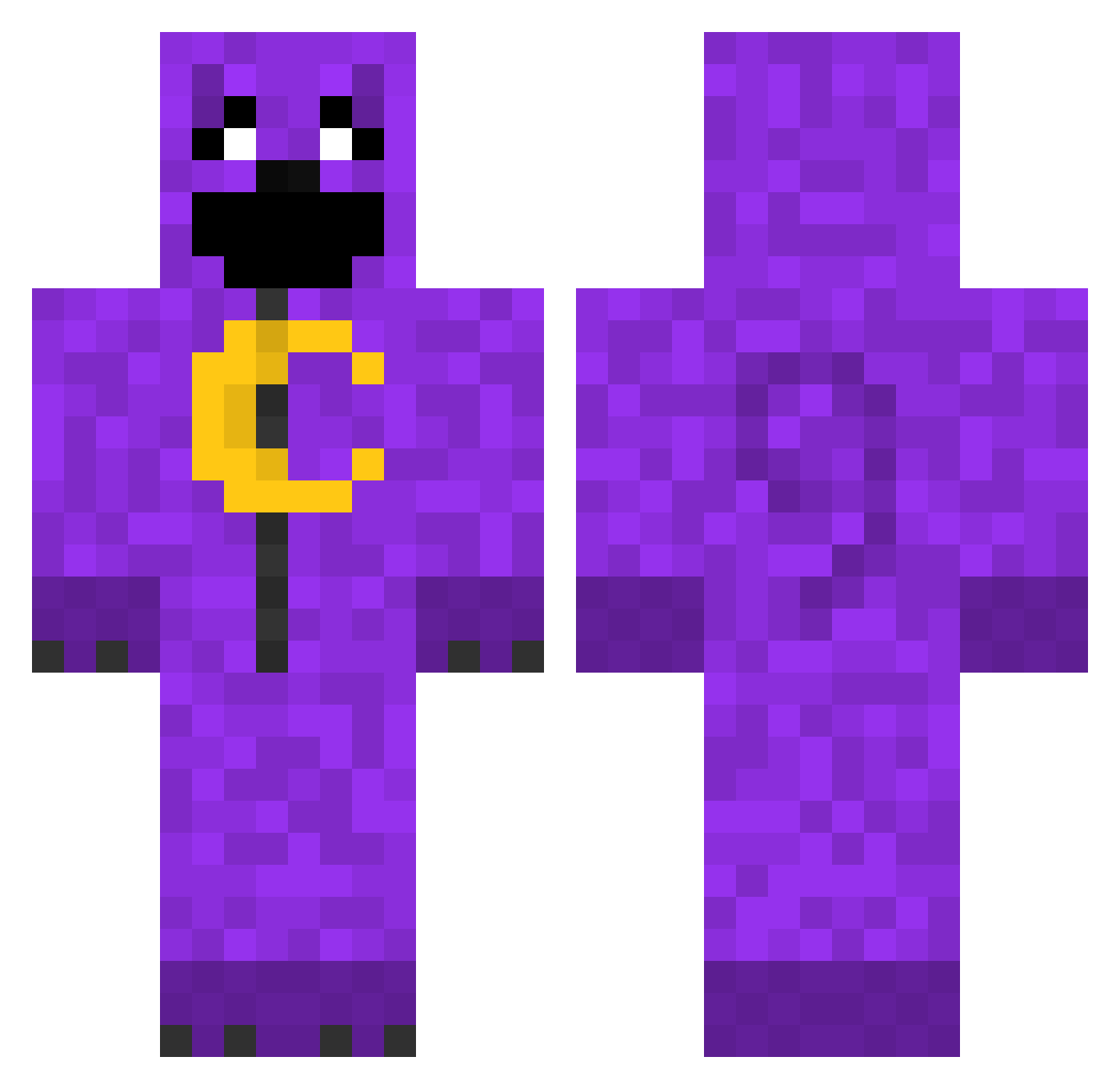 Azeria_Gaming Minecraft skin, front and back view