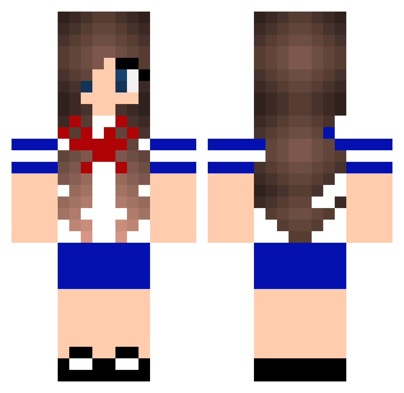 NinjaBat77 Minecraft skin, front and back view