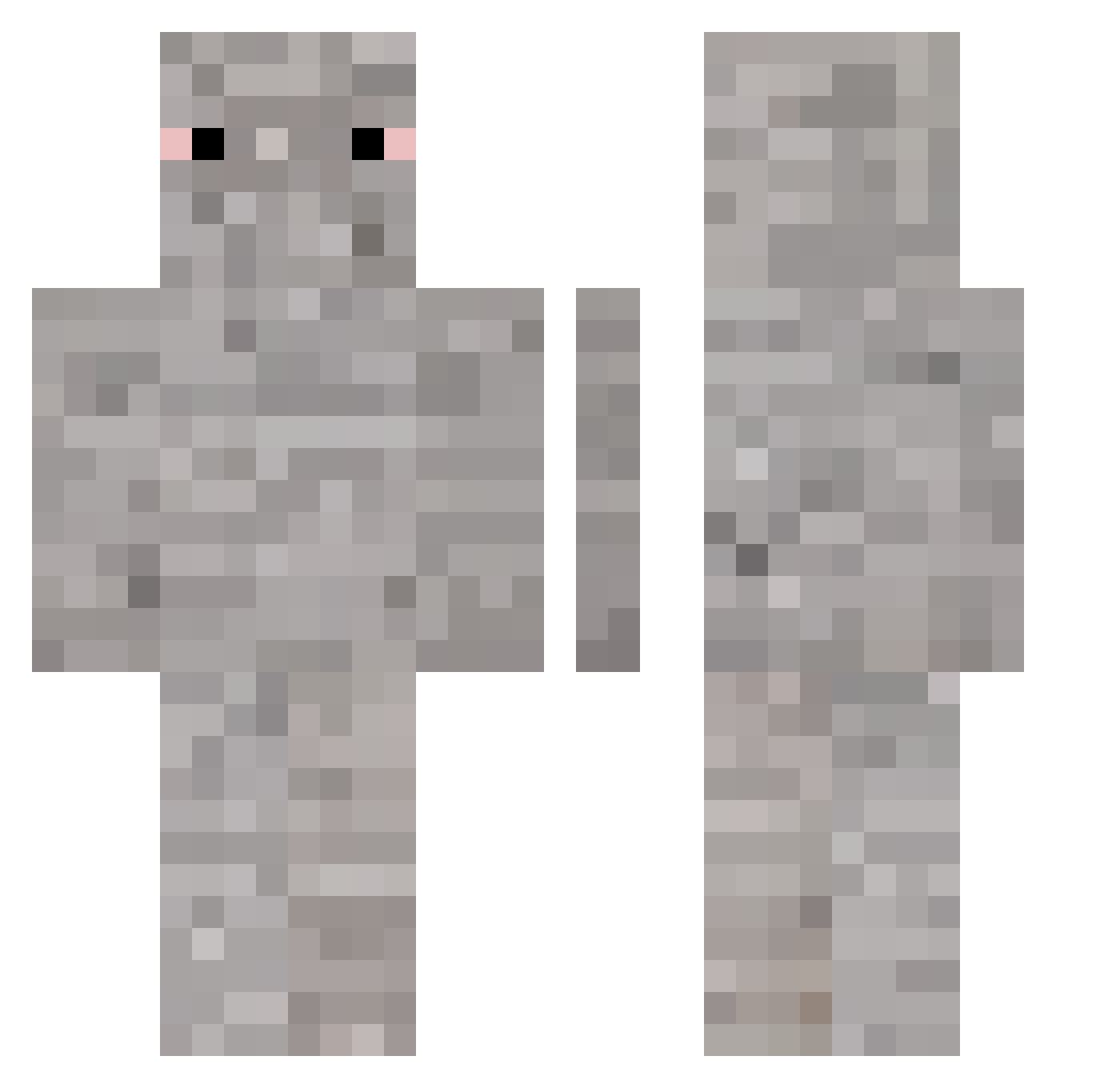 sostonedstone Minecraft skin, front and back view