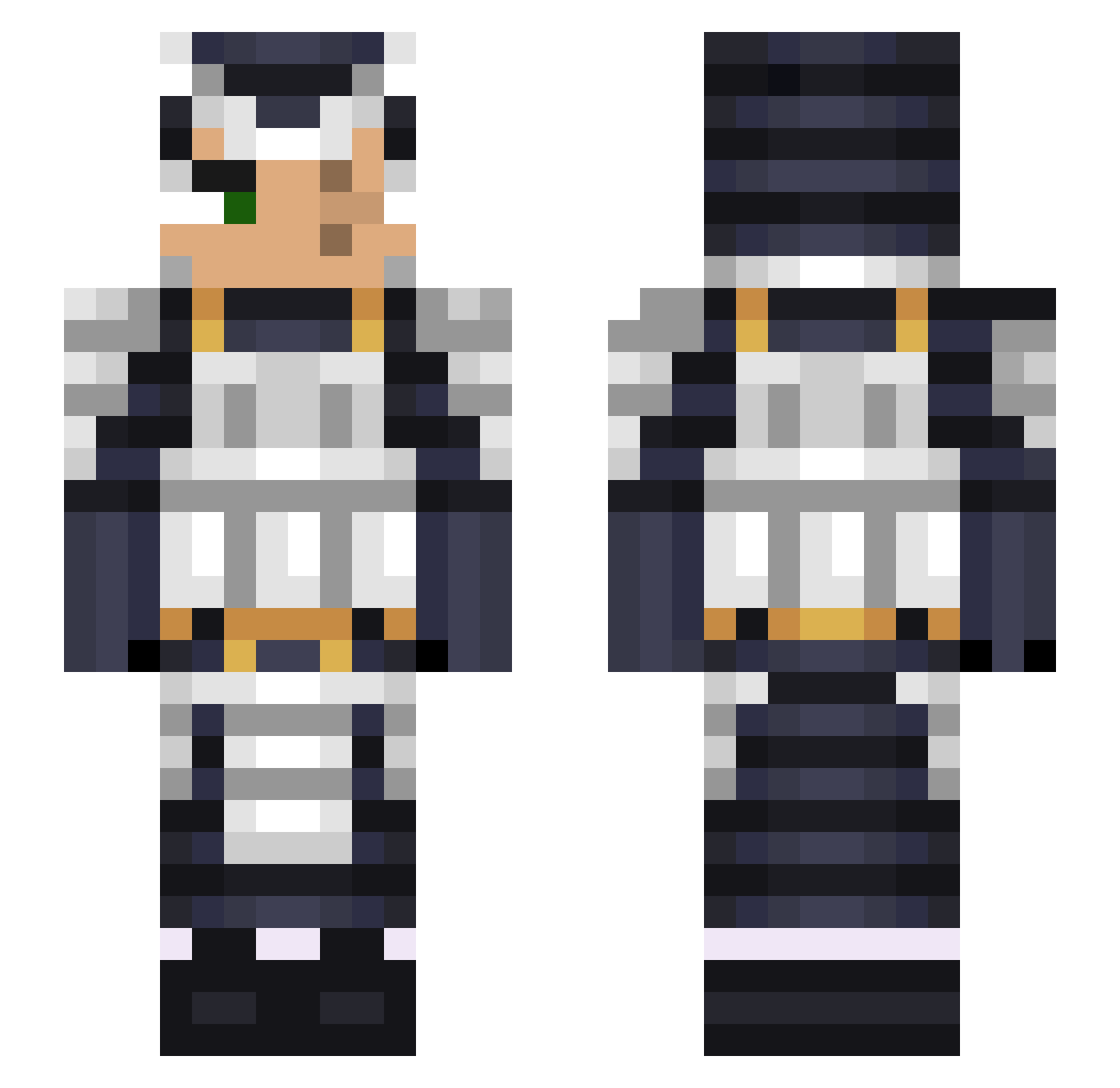 Vliegen Minecraft skin, front and back view