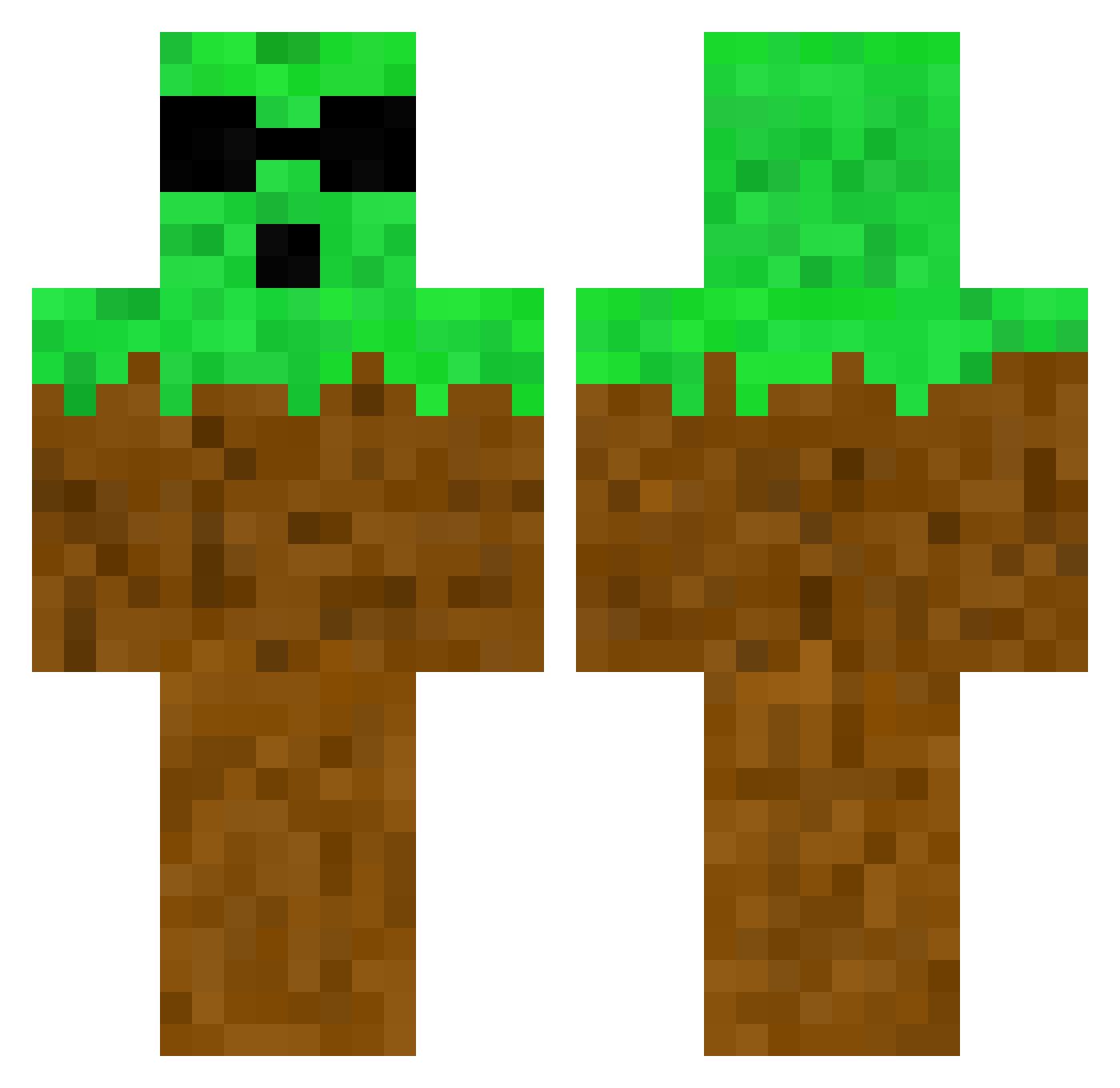 Banan_Hugo Minecraft skin, front and back view