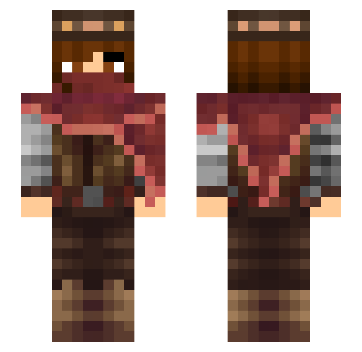 smukkesterose Minecraft skin, front and back view