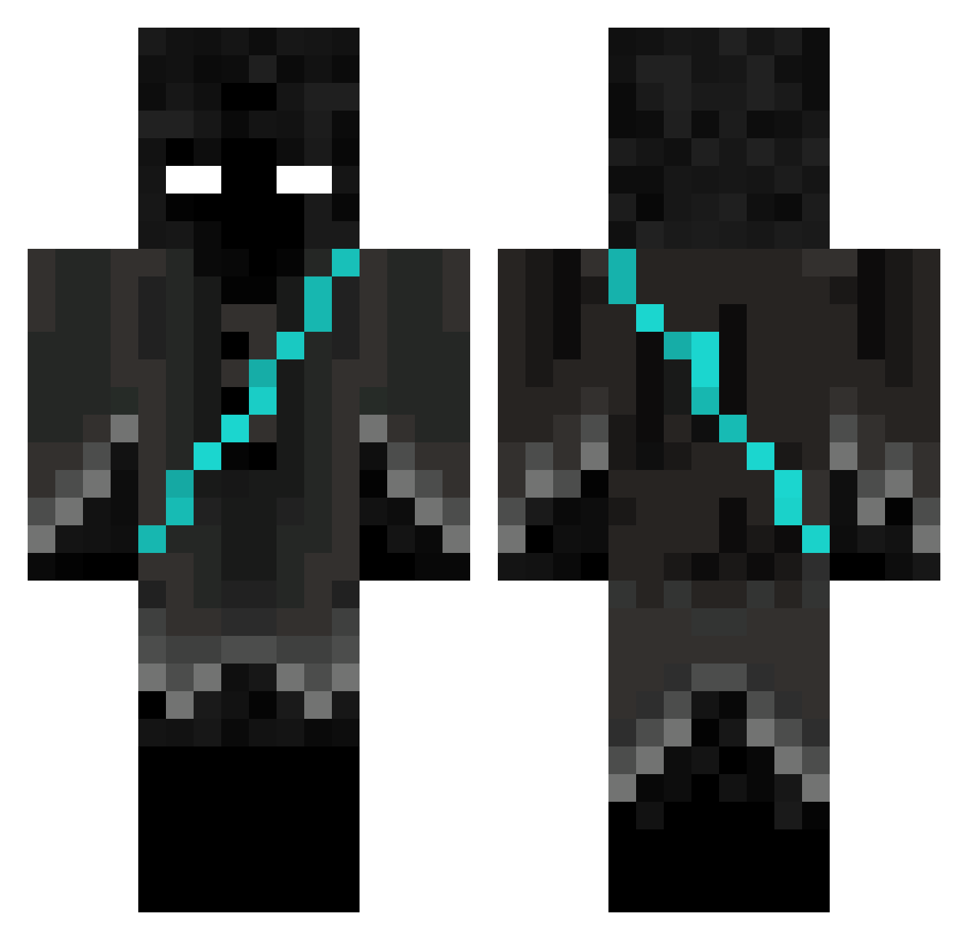 Untraced Minecraft skin, front and back view