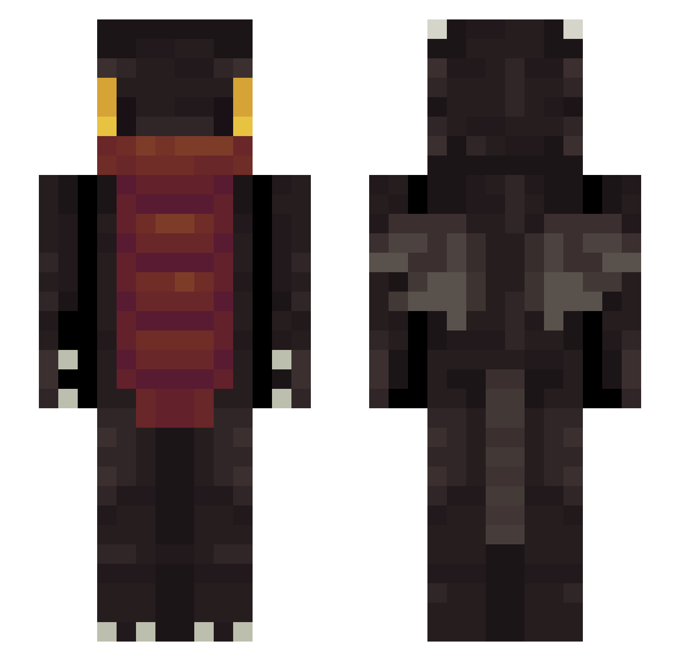 Chevrotin_ Minecraft skin, front and back view