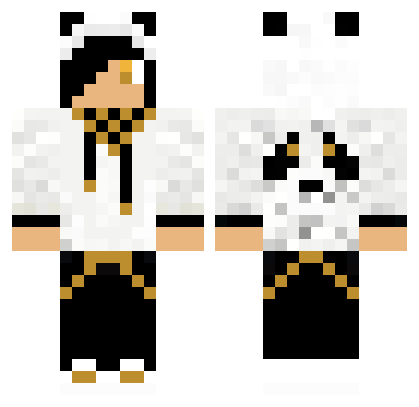 jla55 Minecraft skin, front and back view