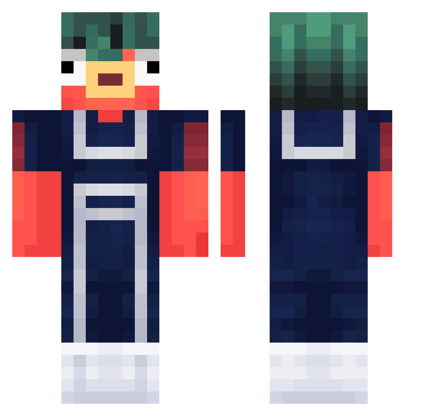 ROBIN3507 Minecraft skin, front and back view