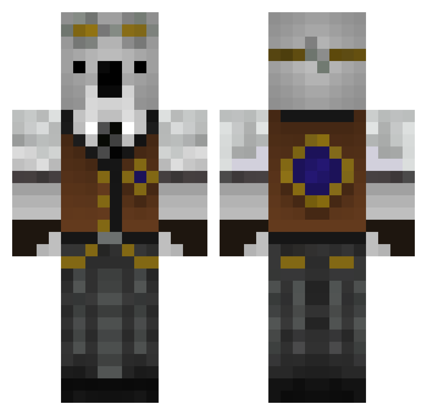 Kuzu753 Minecraft skin, front and back view