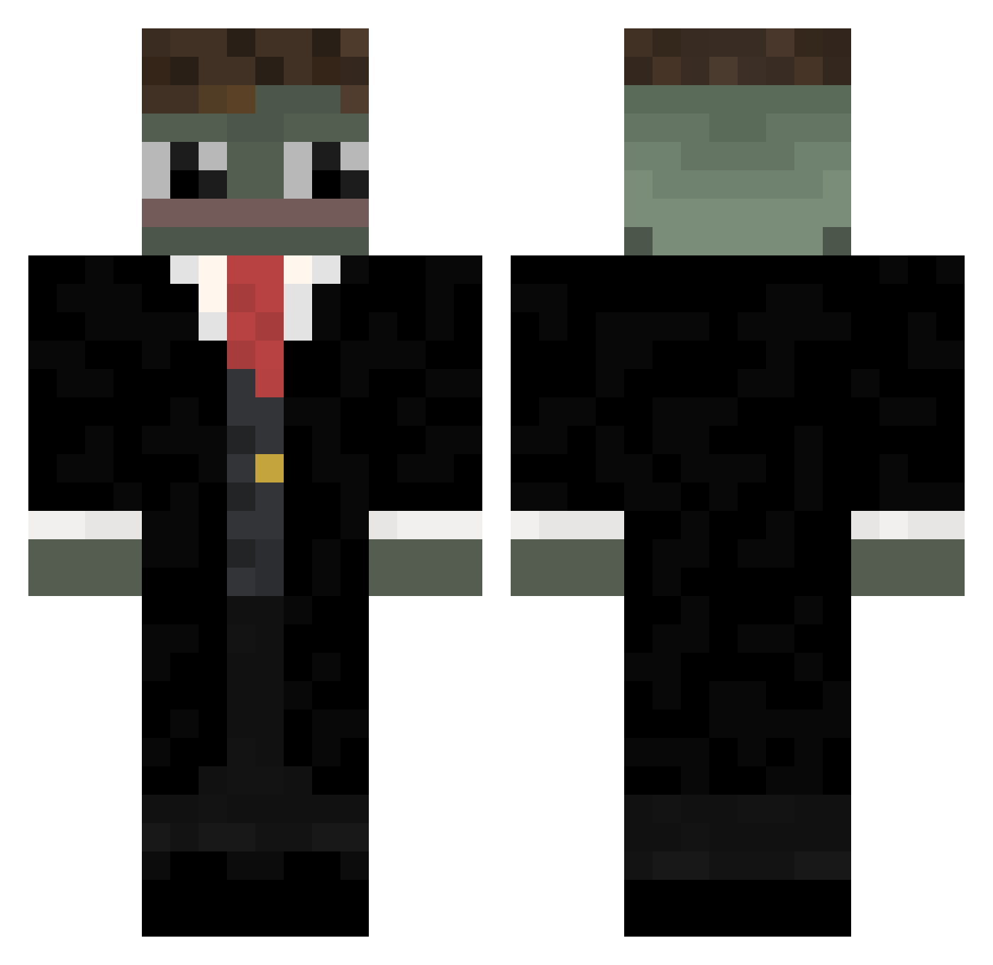 KwietU Minecraft skin, front and back view