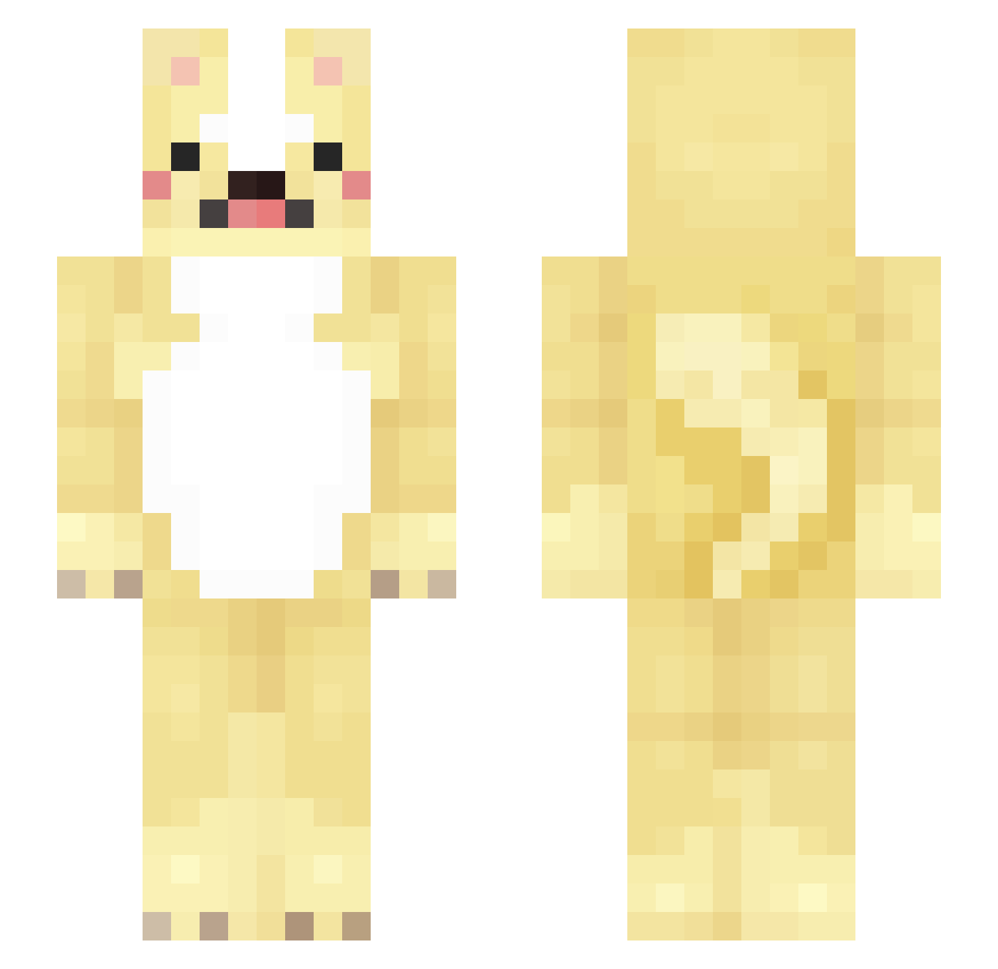 koedelia Minecraft skin, front and back view
