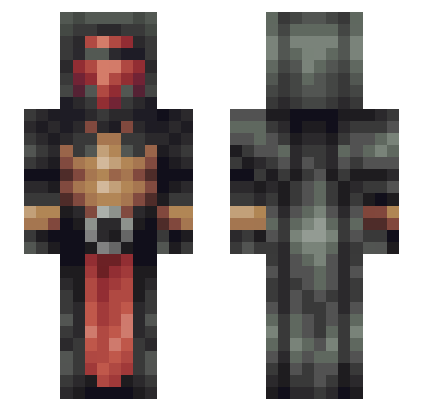 AtlianKnight Minecraft skin, front and back view