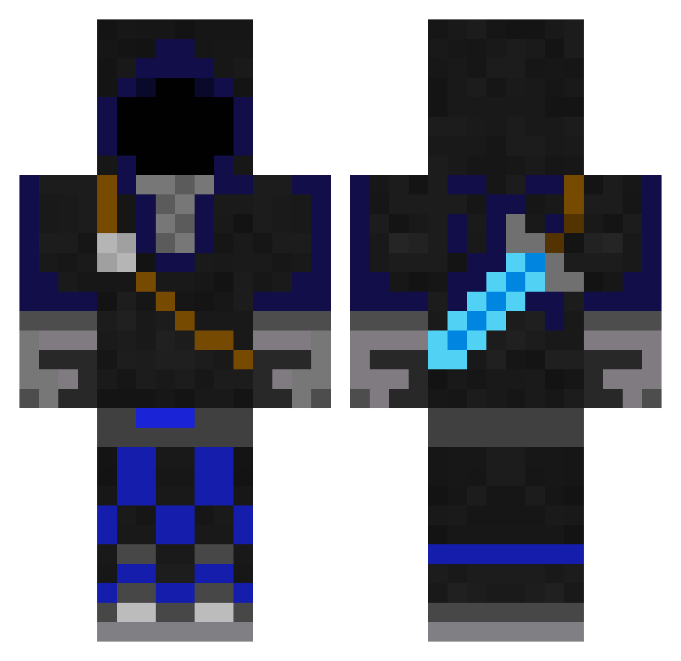 Keciok Minecraft skin, front and back view
