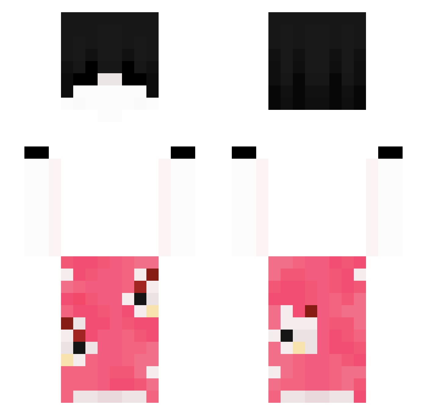 xNefQ Minecraft skin, front and back view