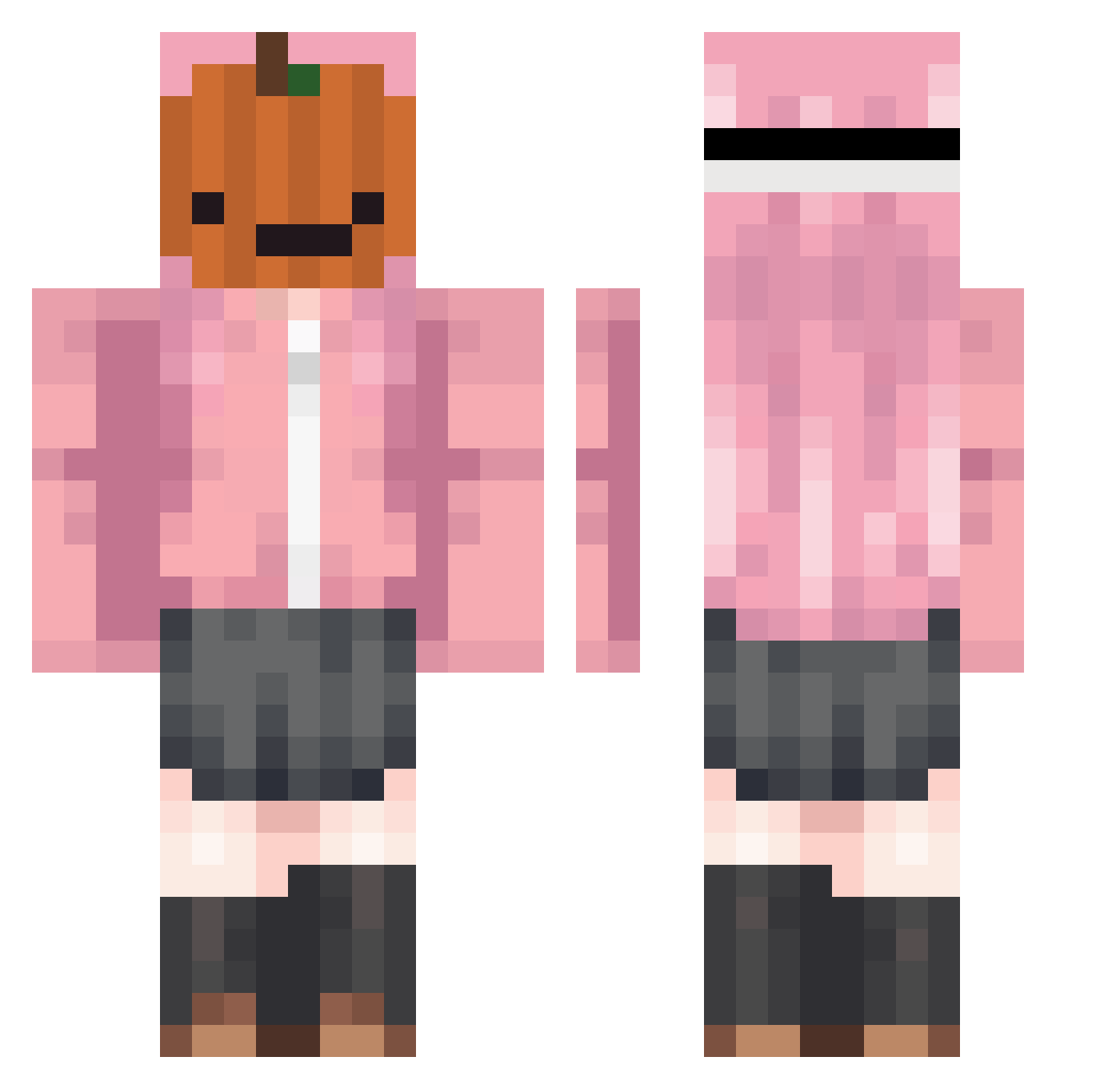 Takashi120 Minecraft skin, front and back view
