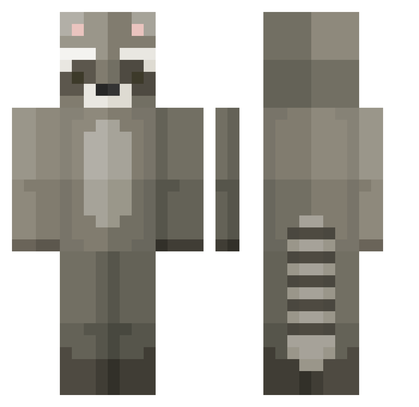 ElGatoEsBlanco Minecraft skin, front and back view