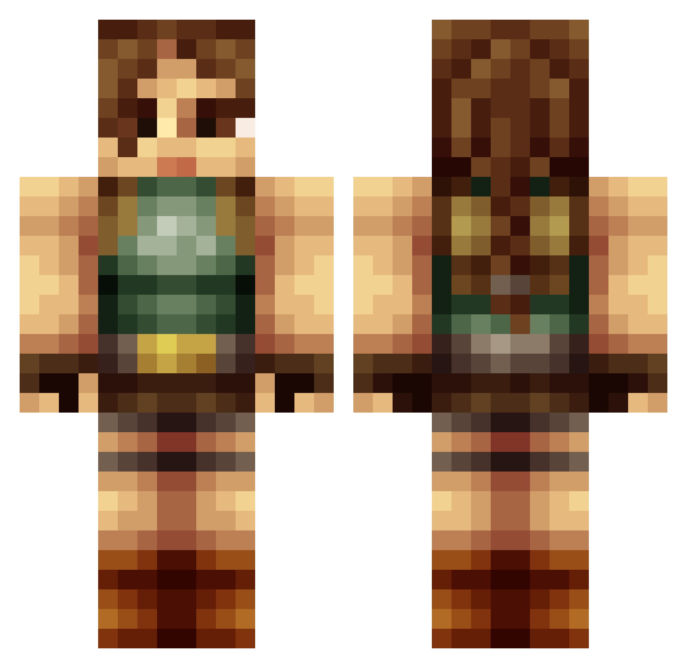 aurore Minecraft skin, front and back view