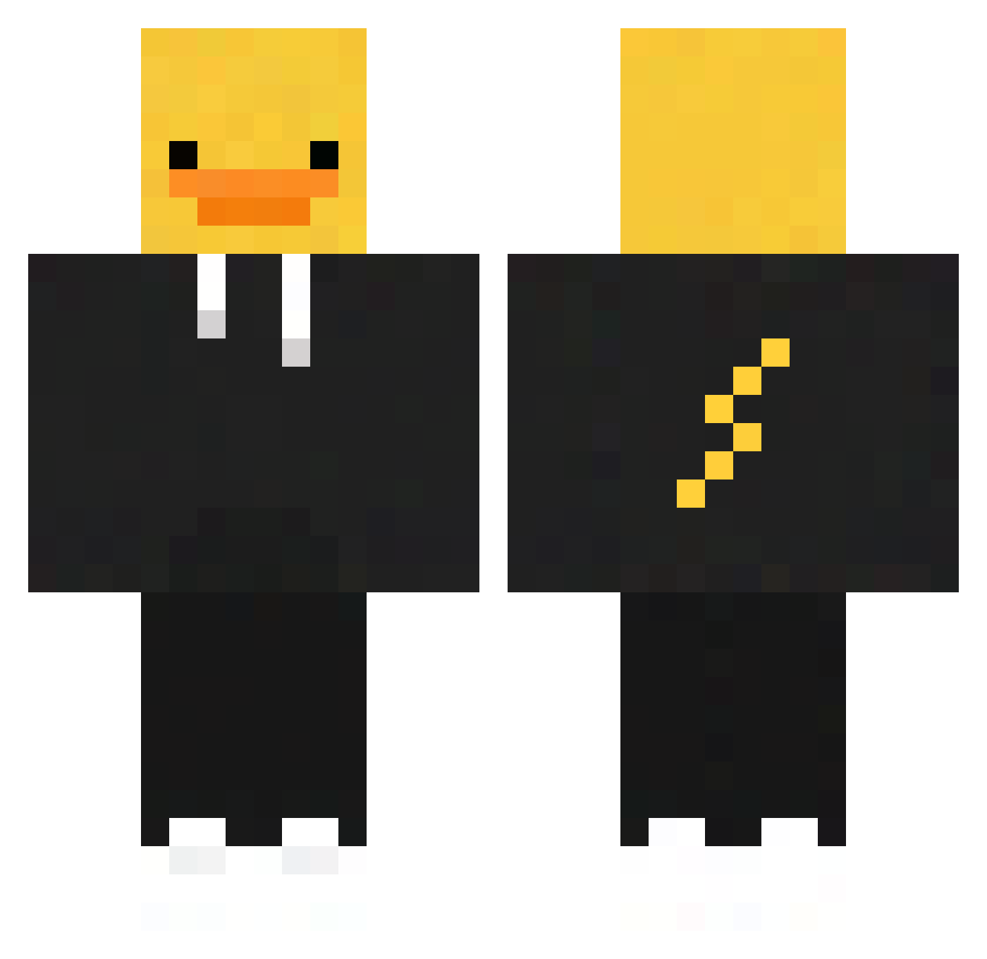 TibeVDB Minecraft skin, front and back view