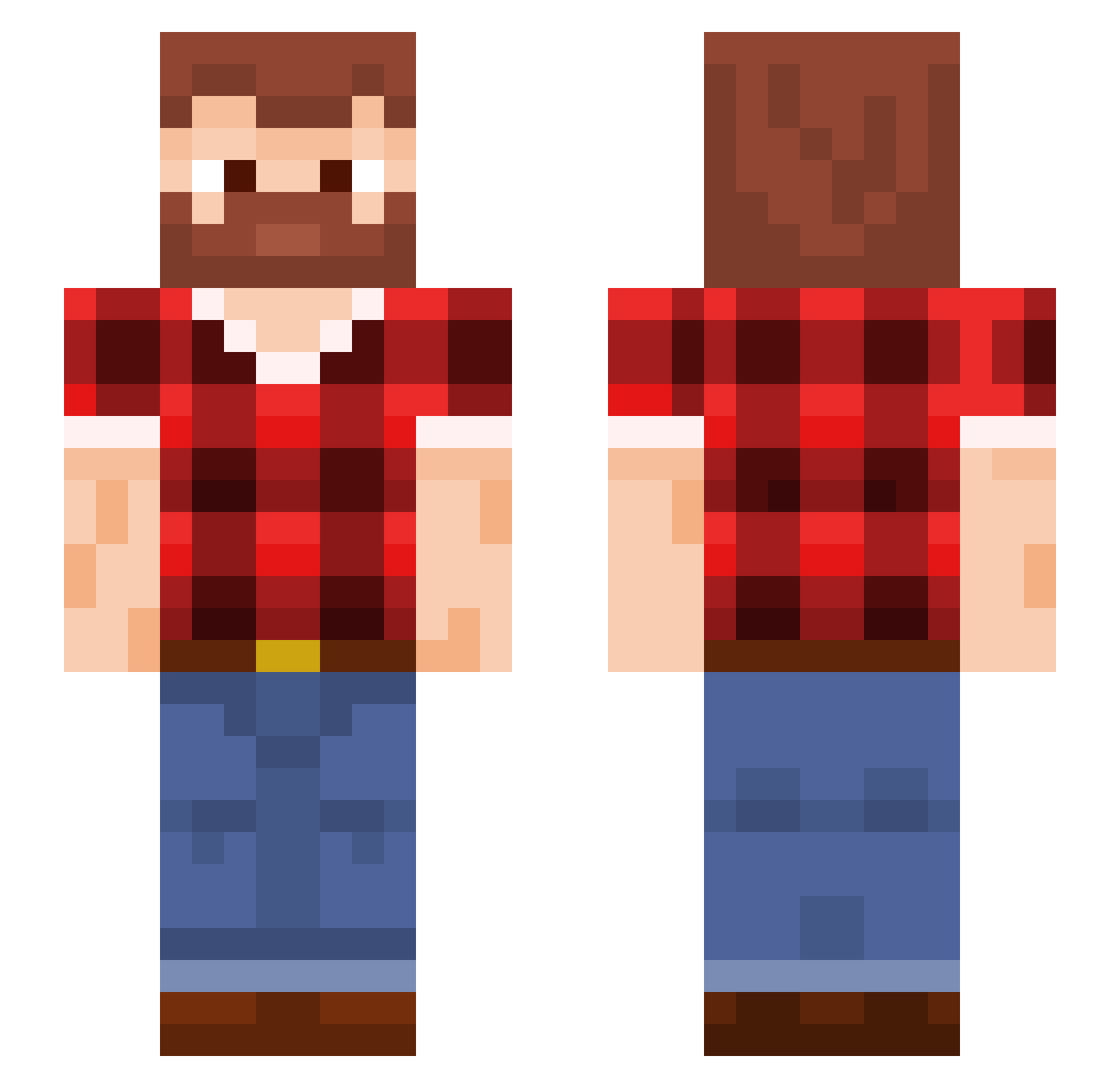 rvang Minecraft skin, front and back view