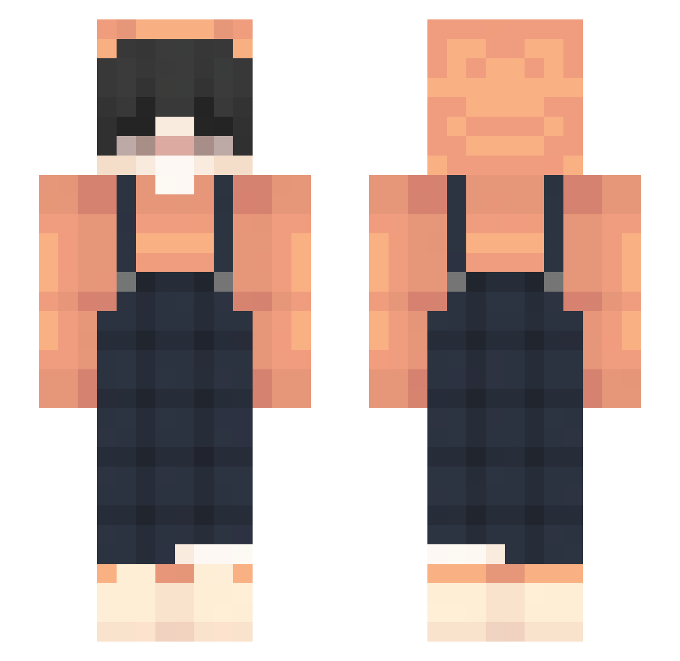 OkPanduh Minecraft skin, front and back view