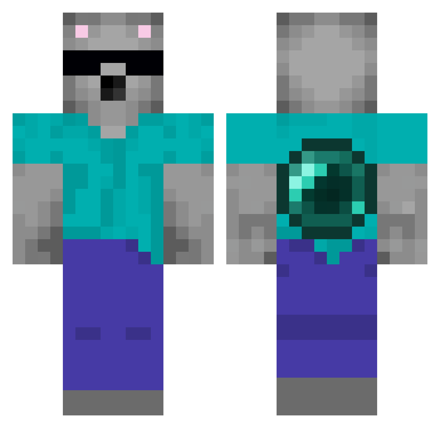 ItzFireCiano Minecraft skin, front and back view