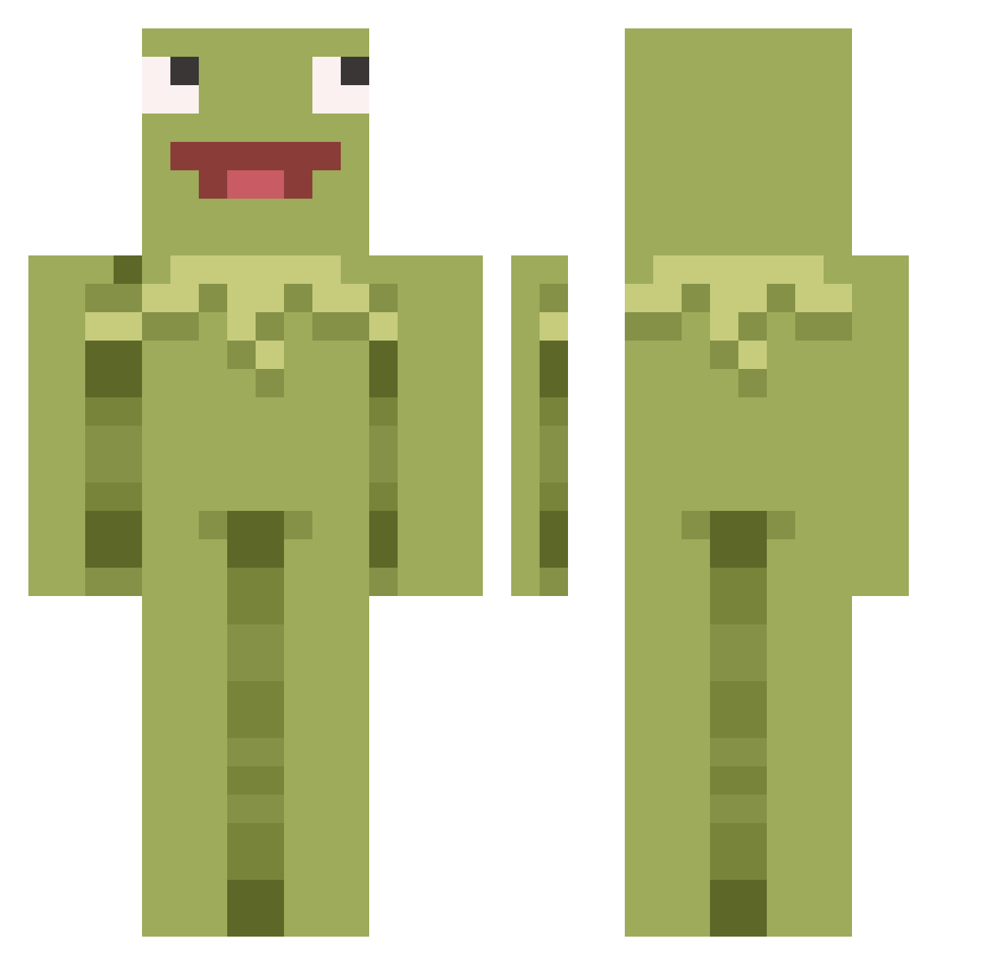 KingSorrow Minecraft skin, front and back view