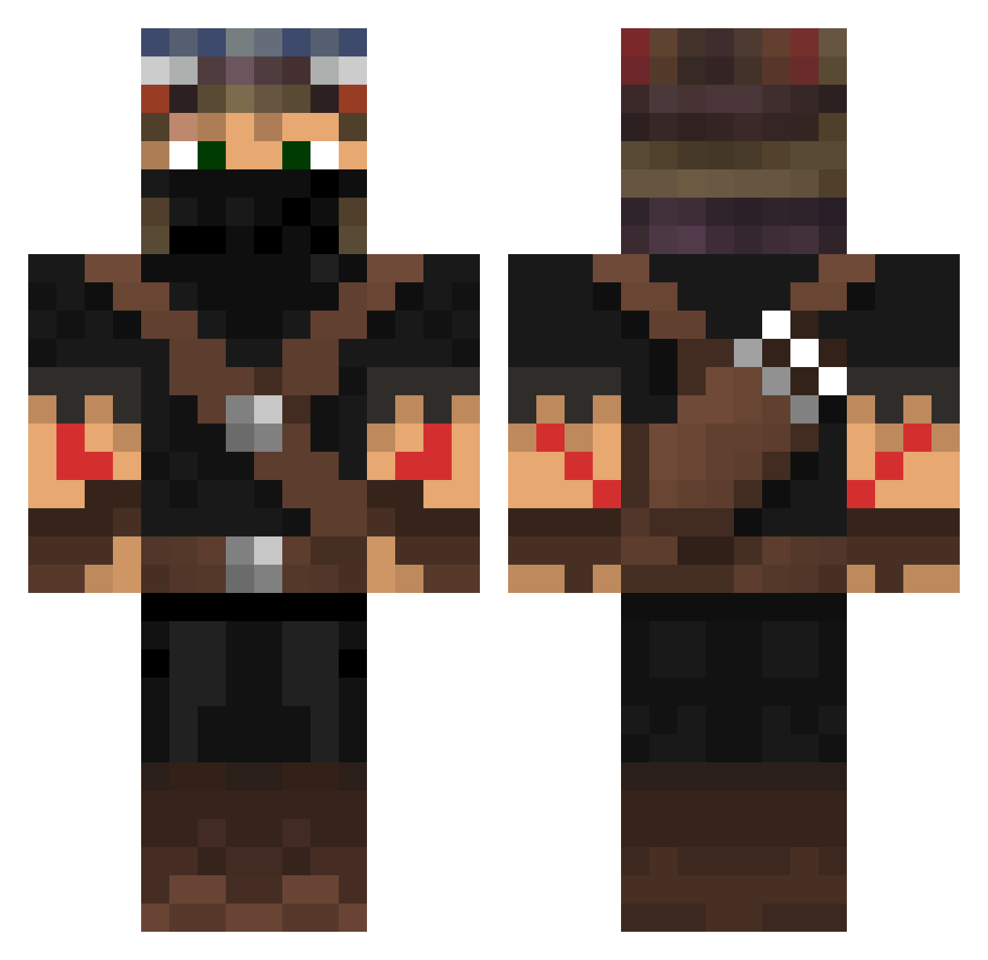 Miztii Minecraft skin, front and back view