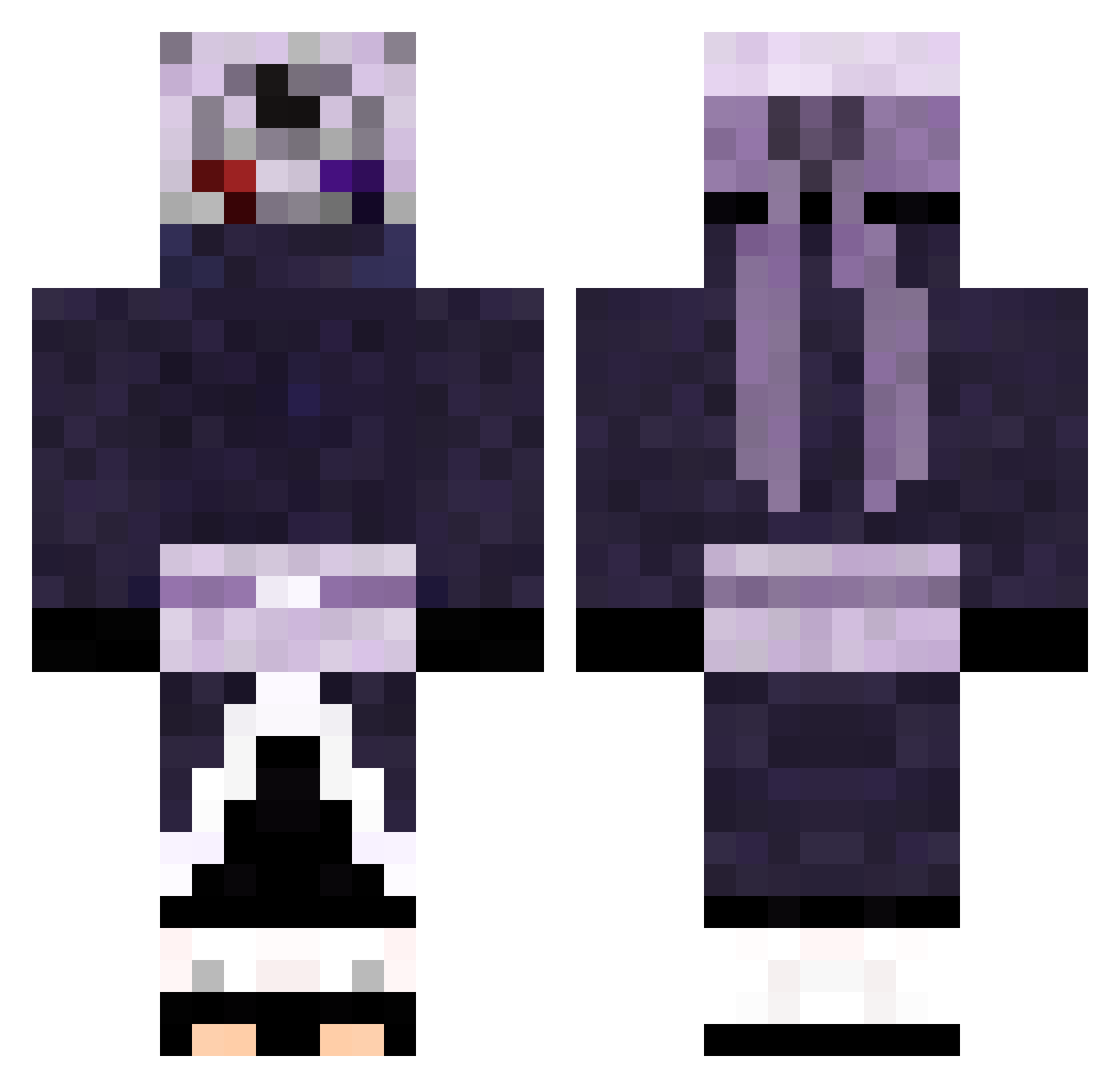 AnEnderNon Minecraft skin, front and back view