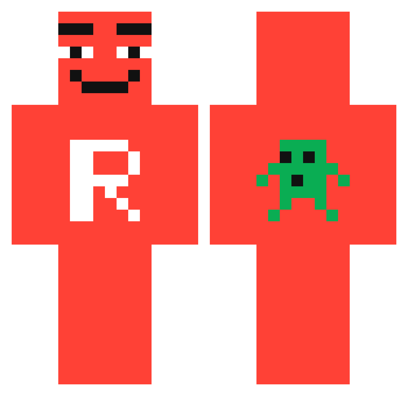 _TomatoHead_ Minecraft skin, front and back view