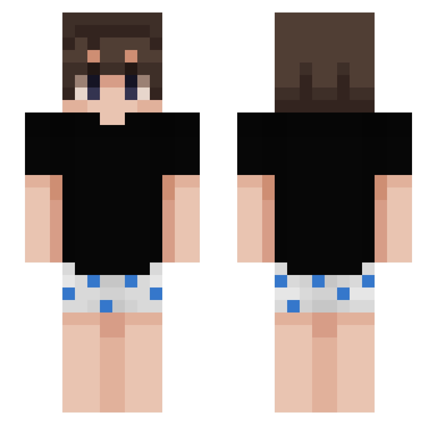 Z4MZ Minecraft skin, front and back view