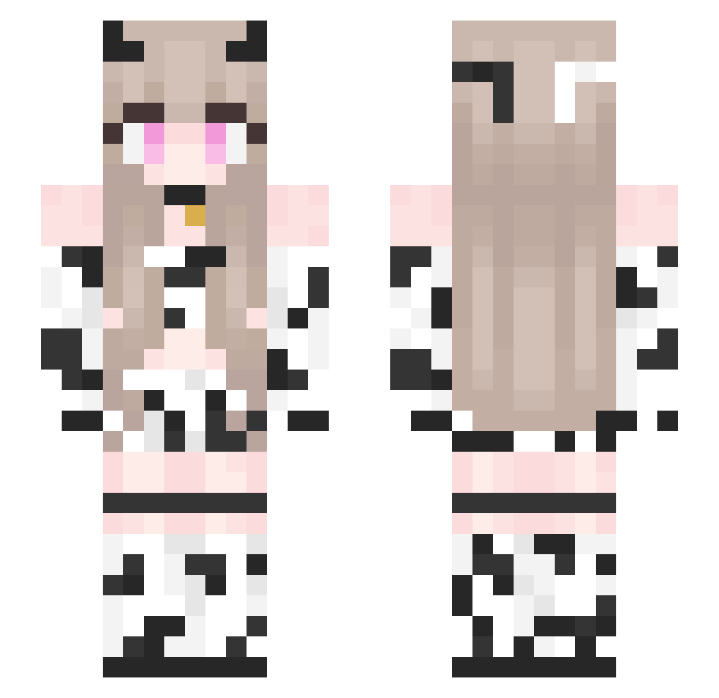 UTD Minecraft skin, front and back view