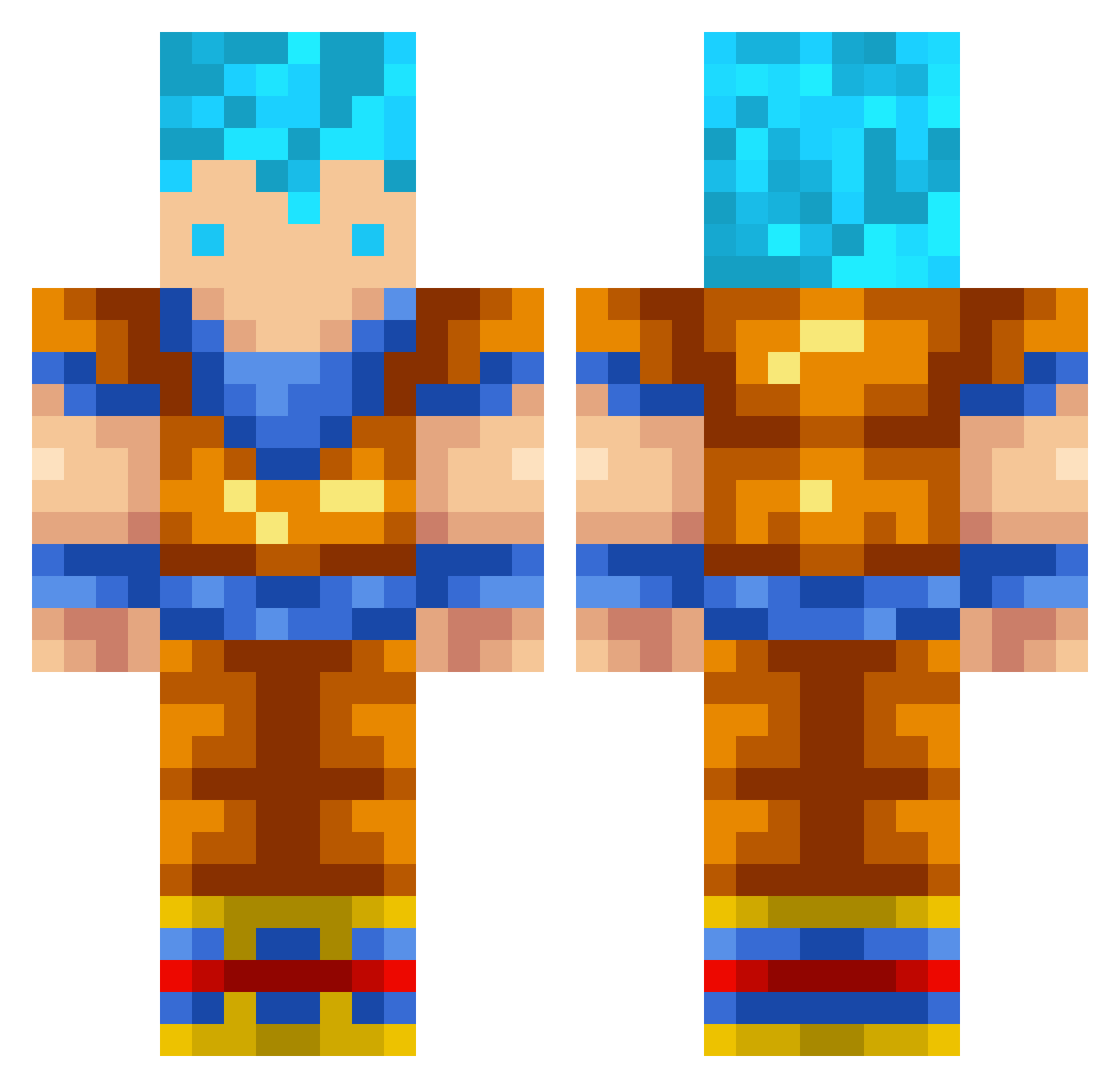 WhiteNoRisk Minecraft skin, front and back view
