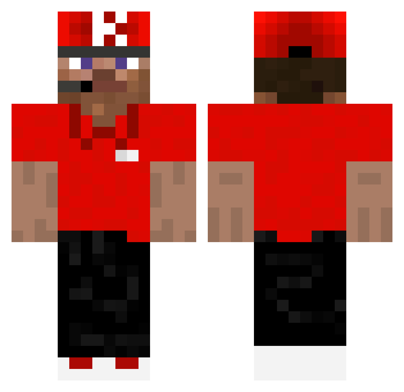 Brrett Minecraft skin, front and back view