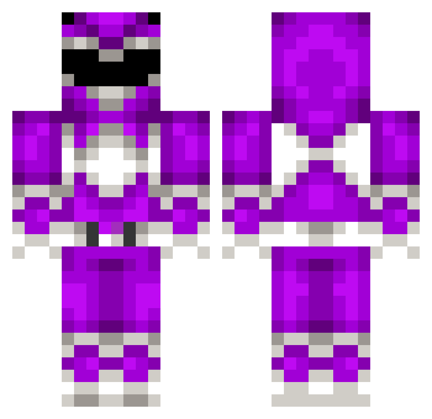 16million Minecraft skin, front and back view