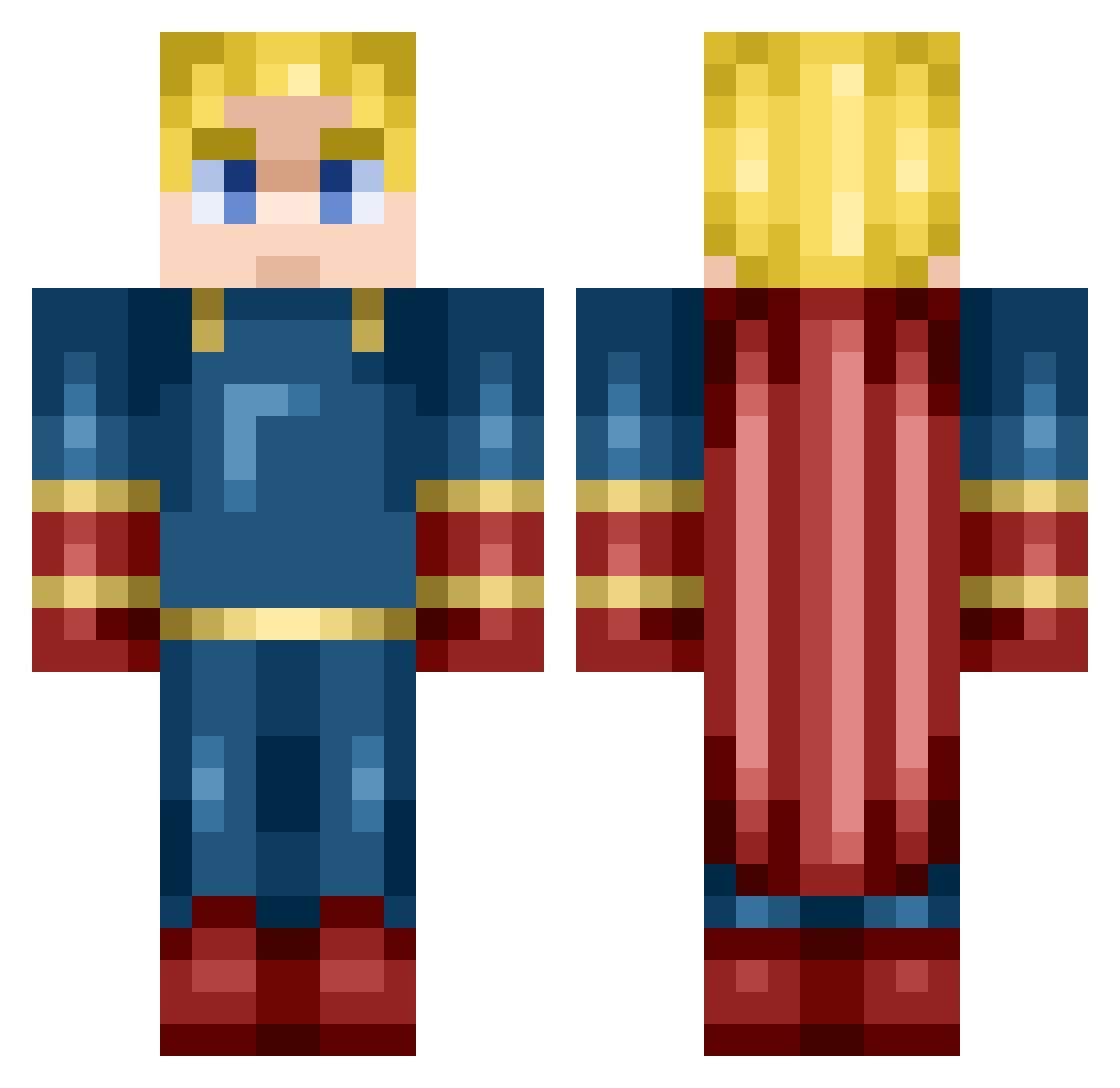 Riiftz Minecraft skin, front and back view