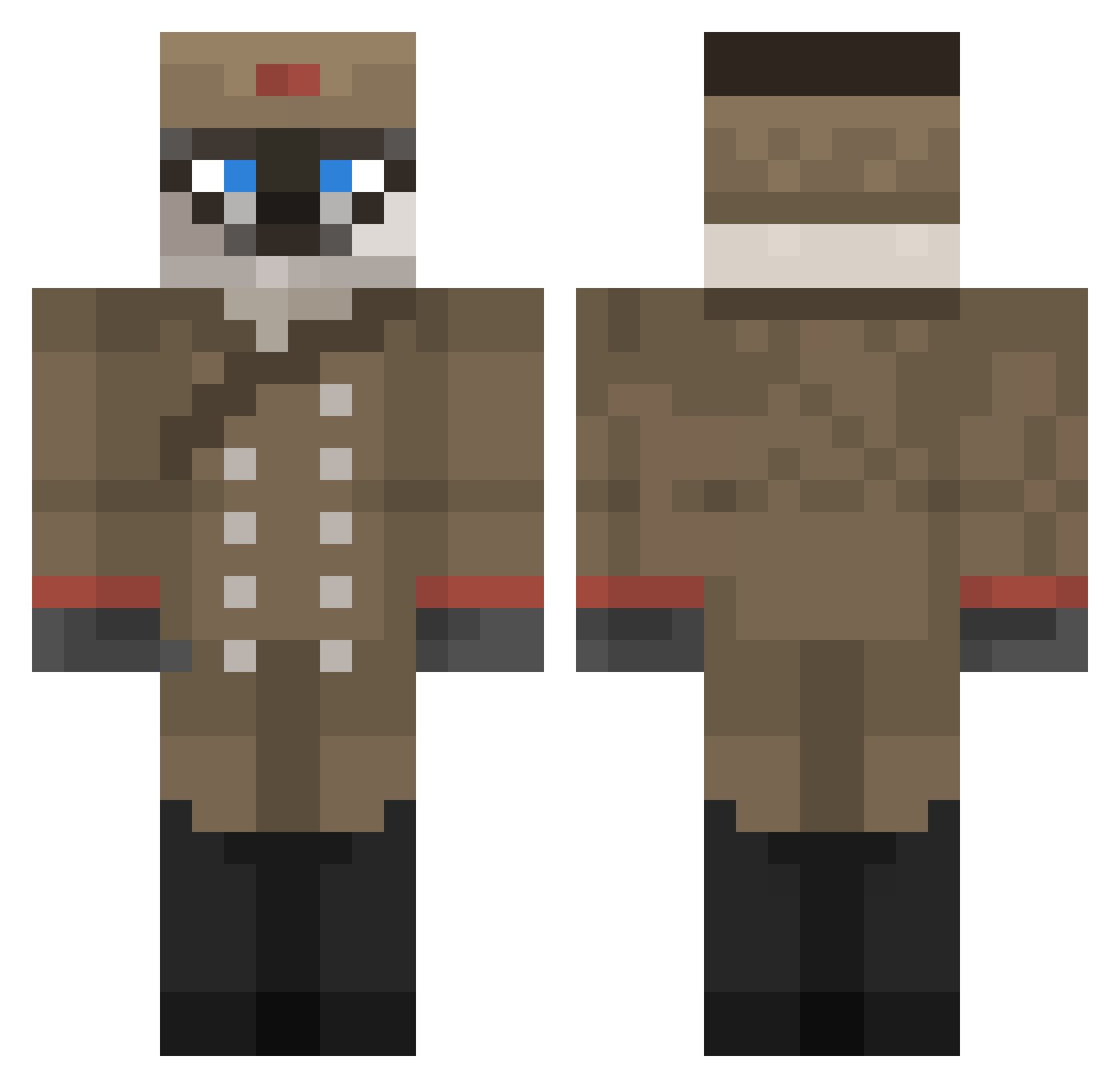 Fidel_Catbro Minecraft skin, front and back view