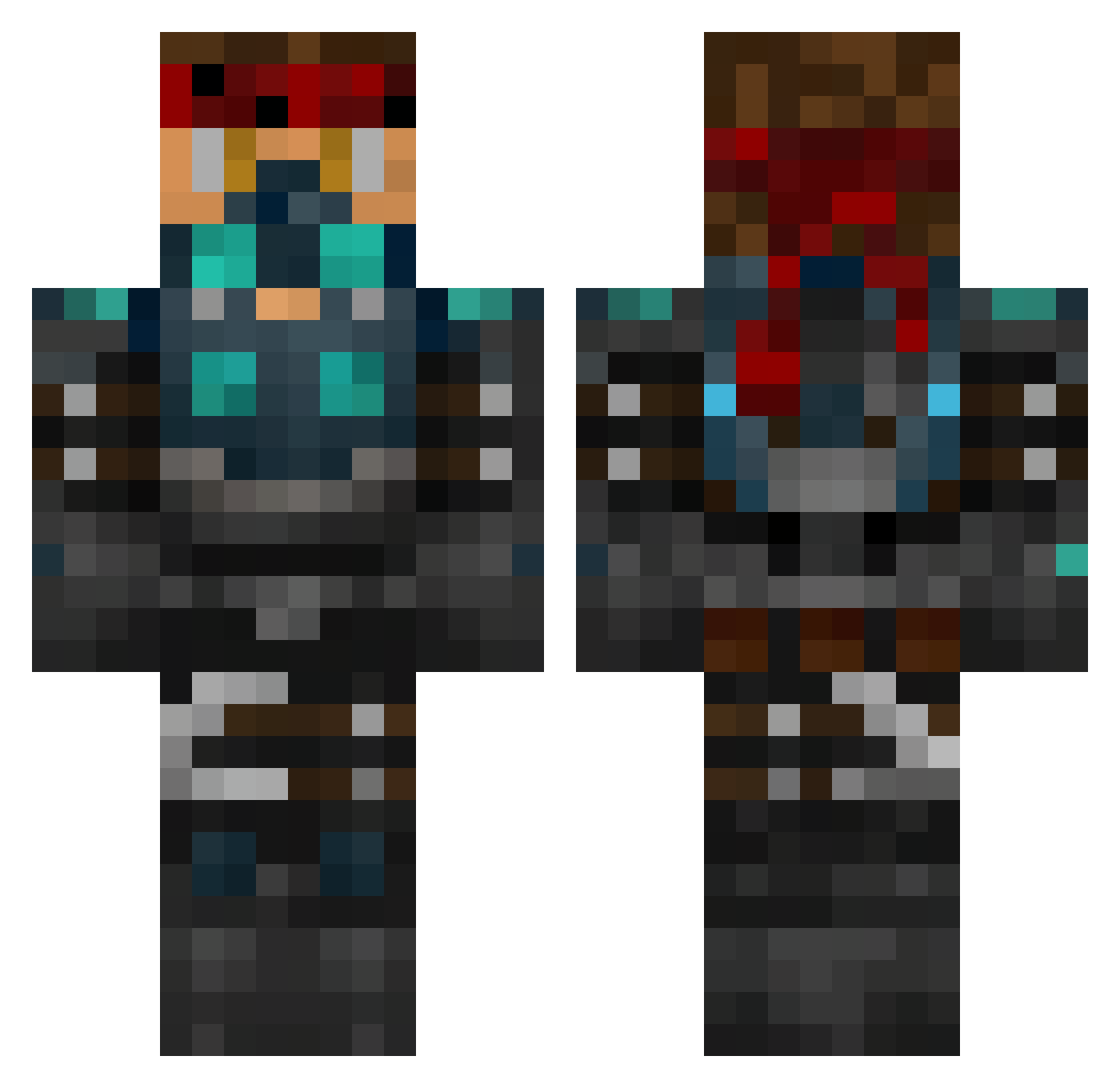 M4koo_ Minecraft skin, front and back view